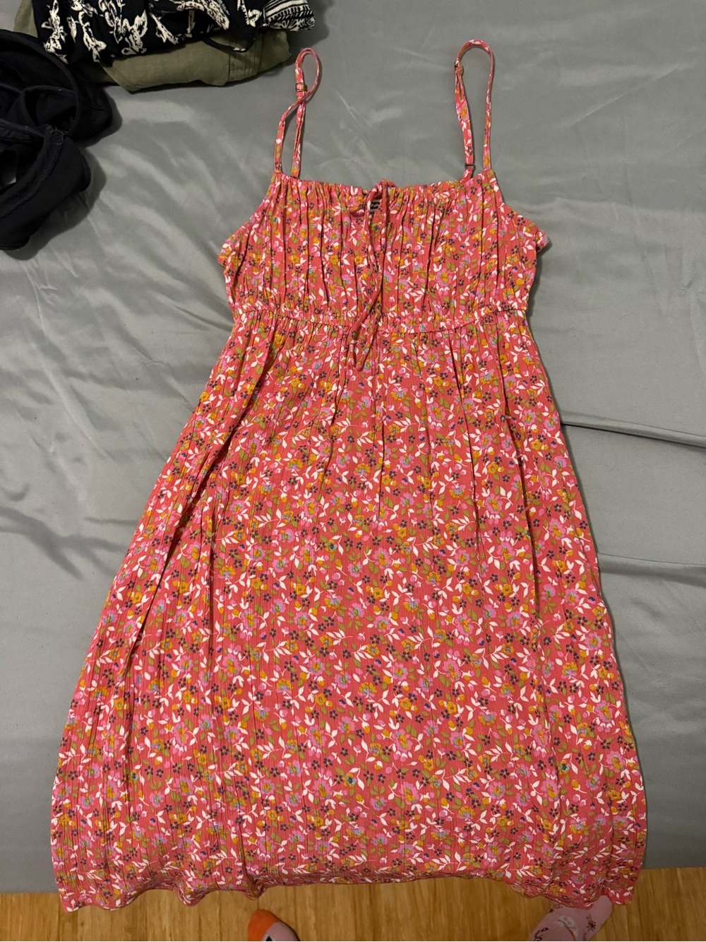 Billabong Pink Floral Midi Sundress with Spaghetti Straps
